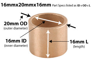 Bocina De Bronce 17,5mm X 16mm X 12,3mm X 1,85mm Pack 2pza